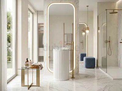 White Acrylic Sink floor standing