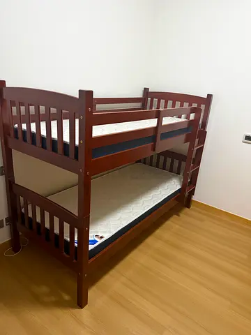 Double bunk bed with mattresses