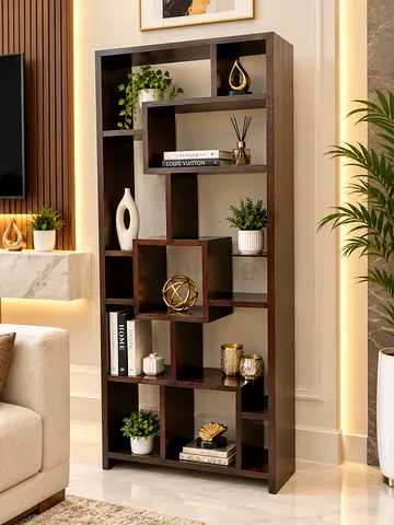 Marina Home Dark Wood Open Display Bookcase / Shelf Unit - 5-Tier