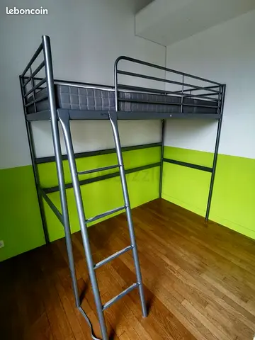 Ikea Metal loft bed used but good condition with free home delivery and installation