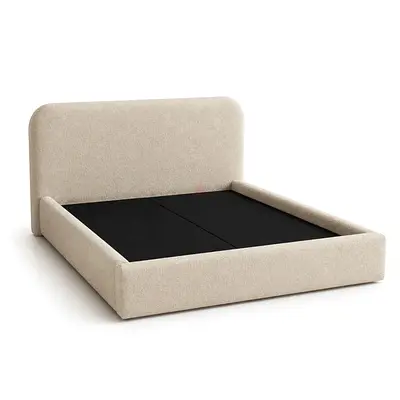 Brand New King Size Luxury Fabric Bed With Mattress Modern Design.