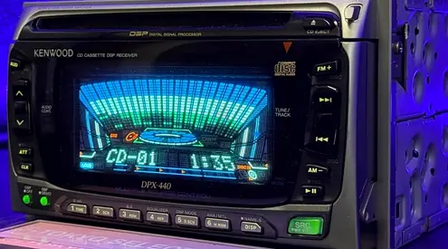 JDM Kenwood DPX440MD Car Stereo Head Unit (used) - 2 DIN Kenwood, retro car radio/head unit 2DIN