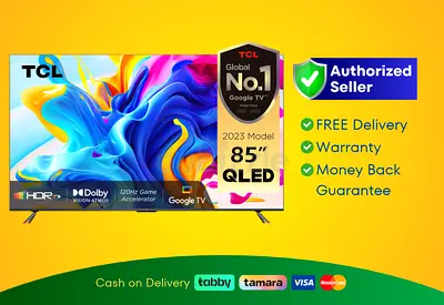 TCL 85 inch TV Smart QLED - 4K - 120Hz - Brand New |  Warranty | FREE Delivery |