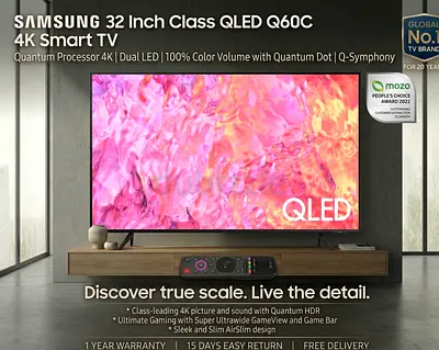 Samsung 32-inch QLED Q60C 4K Smart TV