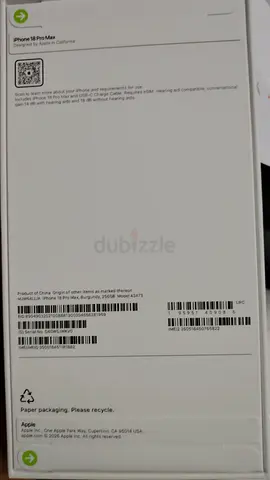 Iphone 18 pro max 256 gb burgundy Us version