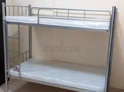 Brand New Heavy duty Bunk Bed silver color along with Two Medical Mattress