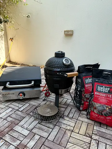 Kamado Ceramic Grill + Blackstone Gas Griddle + Weber Briquettes — BBQ Bundle 🔥