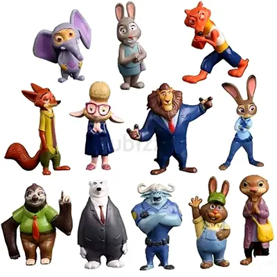 Zootopia 12PCS Character Figures Set Judy Hopps Nick Wilde Toy Collection