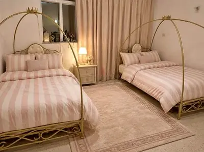 2 Golden Iron Beds 120x180 - 300 AED Both