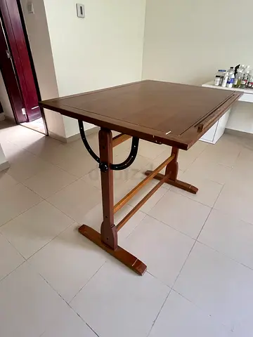 Solid Wood Adjustable Drafting / Drawing Table - Good Condition