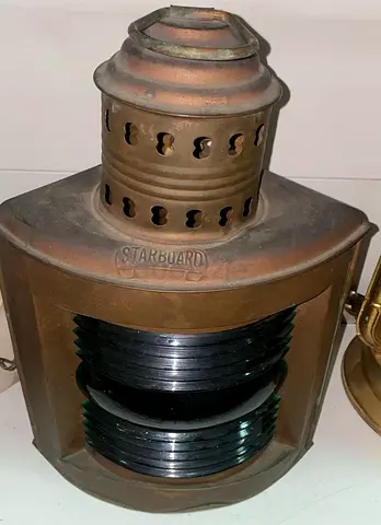 Antique Brass Ship Lantern-34cm height