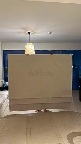 Large Beige Blackout Fabric Roller Blind 2.2mx3m - Good Condition
