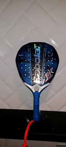 Blue Padel Racket - Good Condition, Gripped Handle