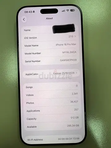 iPhone 16 Pro Max 512GB - Good Condition, AppleCare+ until Dec 2026
