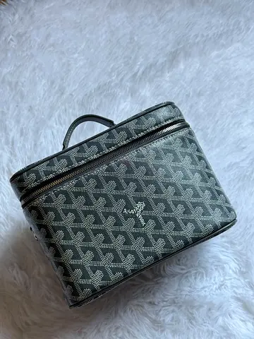 Goyard-style Monogram Vanity Case / Makeup Train Case