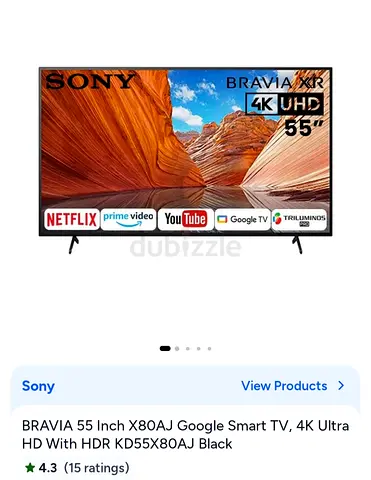 Sony BRAVIA 55" X80AJ 4K UHD Smart TV