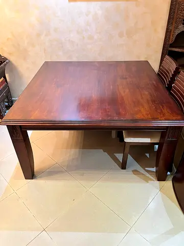 Solid Square Wood Dining Table - Classic Finish
