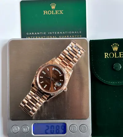 Rolex Day-Date President 18K Rose Gold Watch - Brown Dial, Full Set