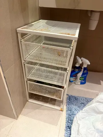 White Metal Mesh Storage Unit with 3 Drawers