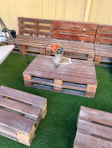 DIY Wooden Pallet 5 Seating Set - 1 Table and 2 Benches  - negotiable price