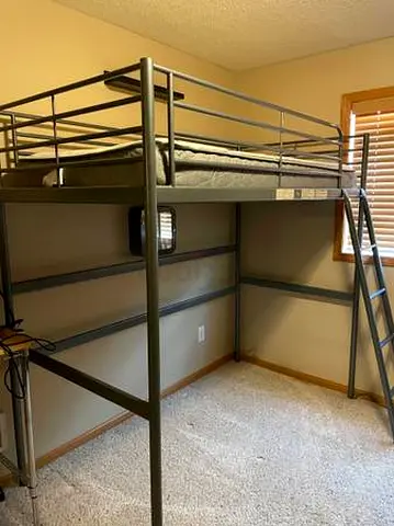 IKEA single Metal loft bed, good condition With free home delivery and installation