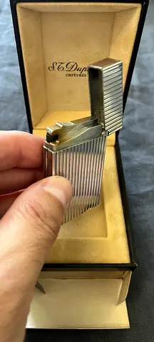 S.T. Dupont Ligne 2 Slim Silver Plated Lighter in Original Box - Ligne 2