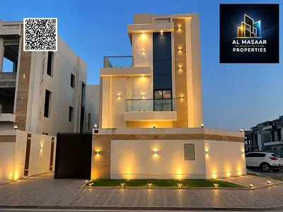 فيلا فاخرة للبيع في الحليو2 – عجمان | 6 غرف ماستر | أرضي + أول + روف شامل رسوم التسجيل والتمليك .