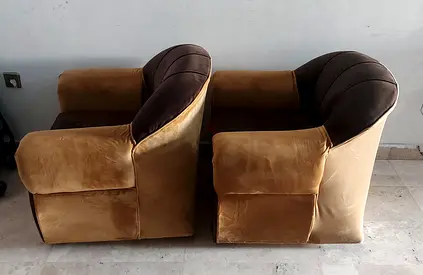 Pair of Vintage Velvet Armchairs — Comfortable, Good Condition
