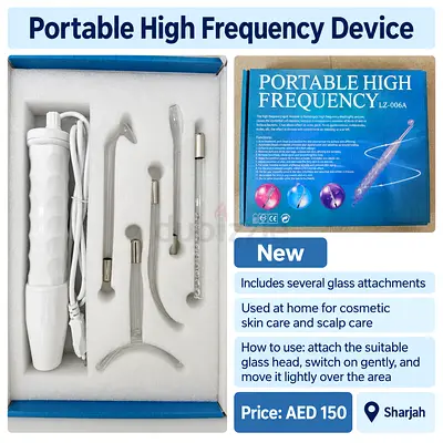Portable High Frequency Skin & Scalp Device with Glass Electrode Set