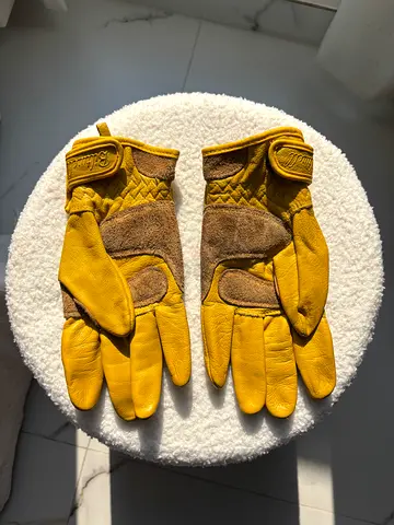 Biltwell Work 2.0 leather moto gloves XS | gold / yellow