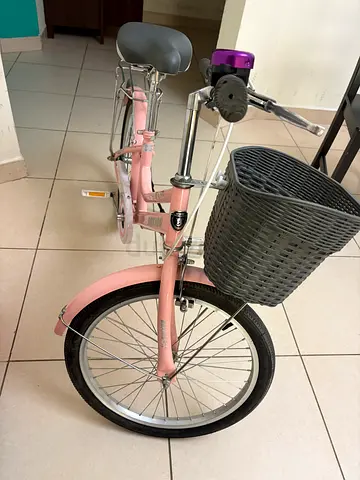 Pink Kids' Bicycle with Front Basket - Good Condition