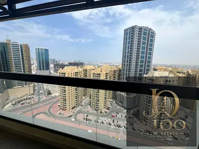 غرفة وصالة واسعة في برج الساعة الراشدية 2 | إطلالة مفتوحة مميزة + بلكونة كبيرة | مساحات واسعة | أجهزة كهربائية بالكامل | جيم ومسبح | 40,000 درهم سنويا