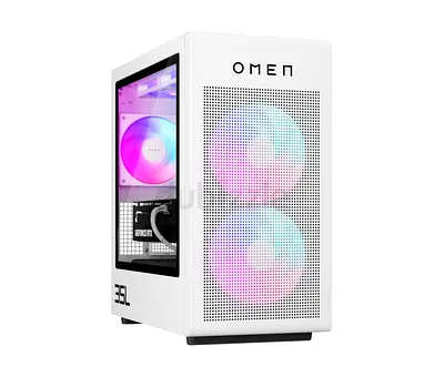 HP Omen 35L-Compact White Gaming Desktop PC- GeForce RTX 5070Ti & Ultra 9-285K-RGB-Liquid Cooling