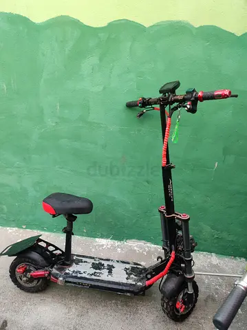 Used Dual-Deck Electric Scooter with Seat — Foldable, LED Display