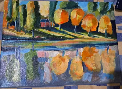 Cabin in the Woods - Acrylic Painting