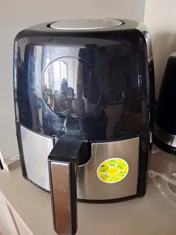 Used Air Fryer — Compact Stainless Steel & Black, Good Working Condition