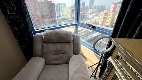 شقه مفروشه غرفتين وصاله لايجار السنوي اطلاله مفتوحه بالكامل