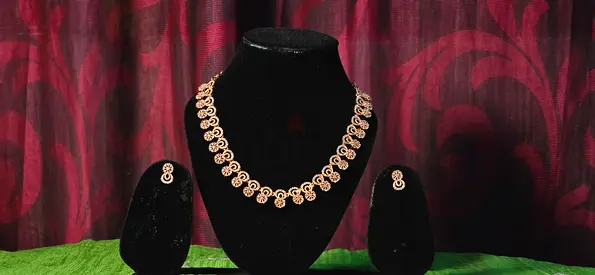 Rose Diamond Party Wear Necklace for sale