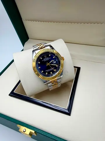 Rolex Official men's wristwatch with blue dial and date