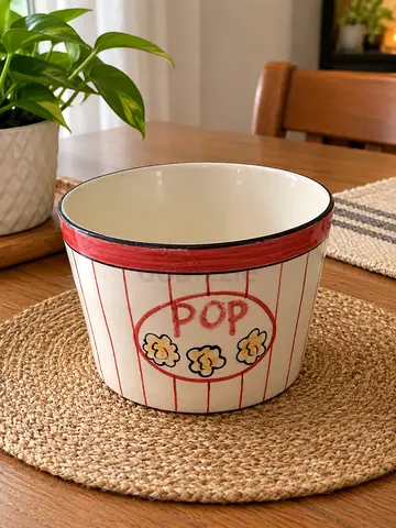 Popcorn themed vase 21w×14h