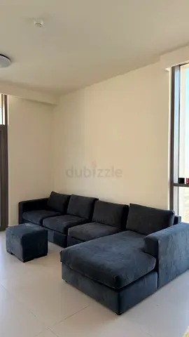 Dark grey modular sofa set - comfy sectional with chaise (4 seats)