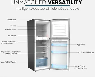 Second hand Nikai 190L Gross Capacity Double-Door Refrigerator, pristine condition, under warranty