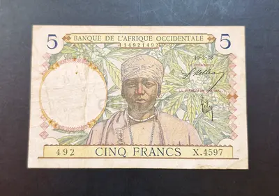 1938 French West Africa 5 Francs