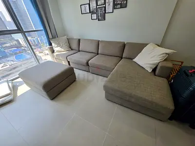 With Footstool Home centre eterno L Shape Sofa