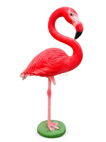 Viva Verda Pink Flamingo Garden Statue – Decorative Fiber Flamingo Outdoor Ornament