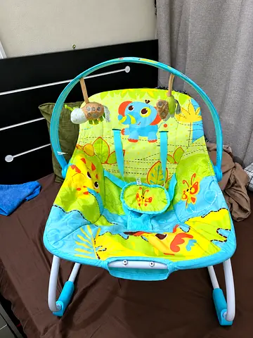 Baby bouncer / rocker seat with toy bar - good used condition