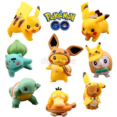 Pokemon 8PCS Figure Set – Pikachu Eevee Squirtle Bulbasaur Anime Collectible Toys
