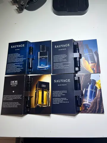 Set of Dior Sauvage and Other Dior fragrance sample vials (4 pcs)