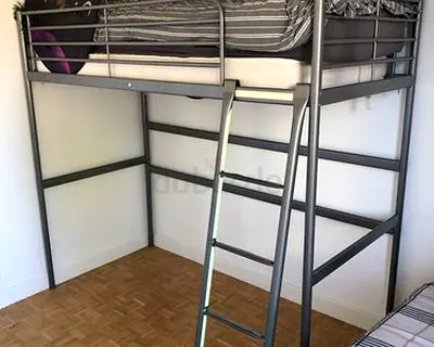 IKEA single size Metal loft bed good condition with free home delivery and installation