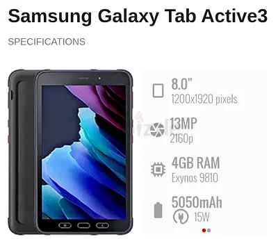 Samsung Galaxy Tab Active3 8" Rugged Tablet - Good Working Condition